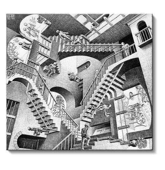Obraz - M. C. Escher, litografia "Relativity", 93x100 cm / PRINTORAMA PRINTORAMA