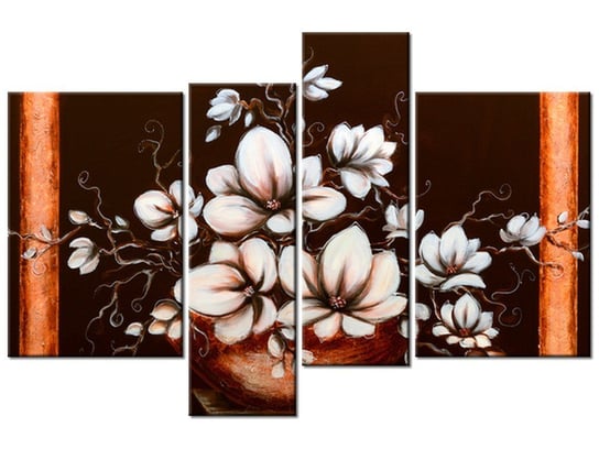 Obraz Magnolia III Waza, 4 elementy, 130x85 cm Oobrazy