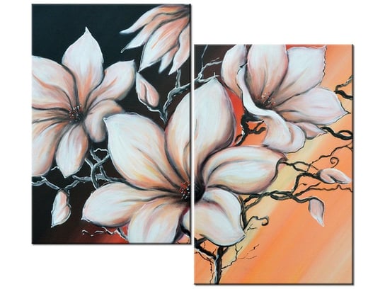 Obraz Magnolia o zachodzie słońca, 2 elementy, 80x70 cm Oobrazy