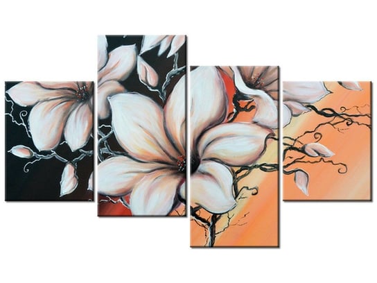 Obraz Magnolia o zachodzie słońca, 4 elementy, 120x70 cm Oobrazy