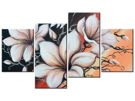 Obraz Magnolia o zachodzie słońca, 4 elementy, 120x70 cm Oobrazy