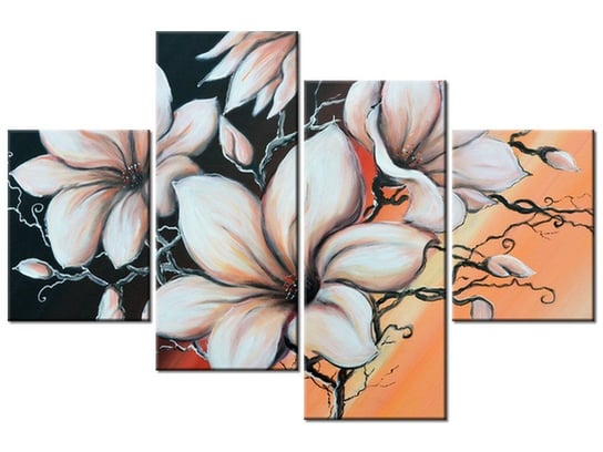 Obraz Magnolia o zachodzie słońca, 4 elementy, 120x80 cm Oobrazy