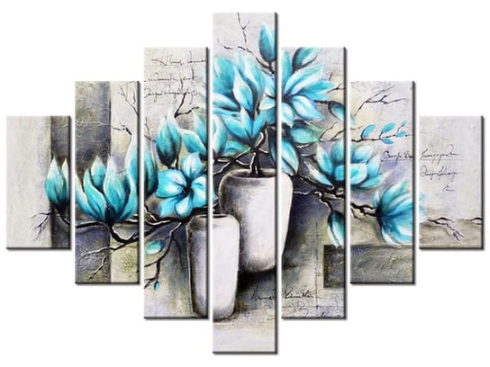 Obraz Magnolie w niebieskich kolorach, 7 elementów, 210x150 cm Oobrazy