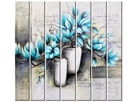 Obraz Magnolie w niebieskich kolorach, 7 elementów, 210x195 cm Oobrazy