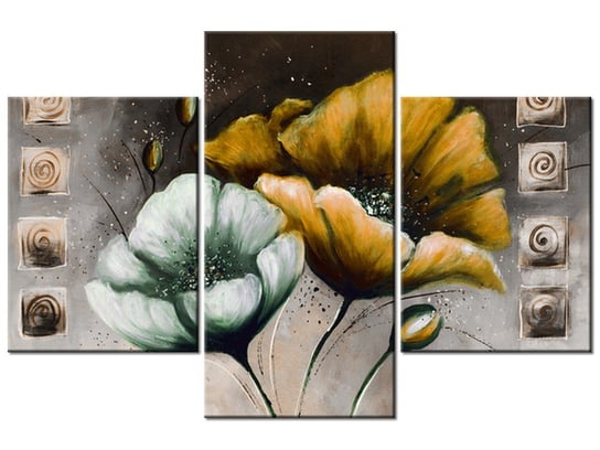 Obraz Malowane maki w zółci, 3 elementy, 90x60 cm Oobrazy