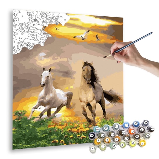 Obraz Malowania Po Numerach 50X40 Dzikie Konie /Yourarti Oh Art!