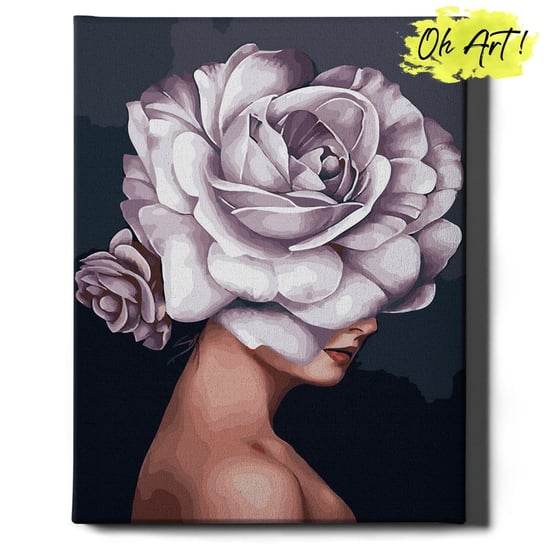 Obraz Malowanie Po Numerach 40X50 Cm / Biała Róża / Oh Art! Oh Art!