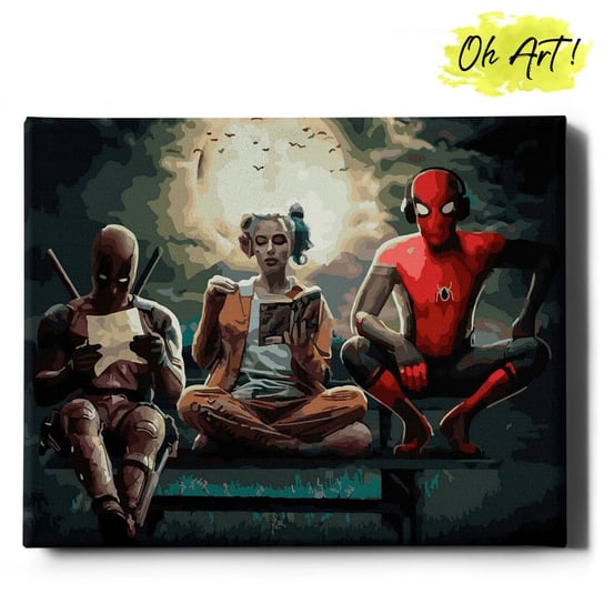 Obraz Malowanie Po Numerach 40X50 Cm / Deadpool I Spiderman / Oh Art Oh Art!