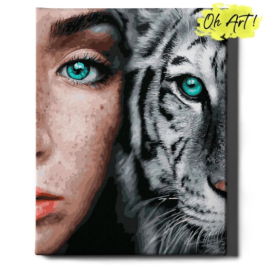 Obraz Malowanie Po Numerach 40X50 Cm / Dziewczynka i biały tygrys  / Oh Art! Oh Art!