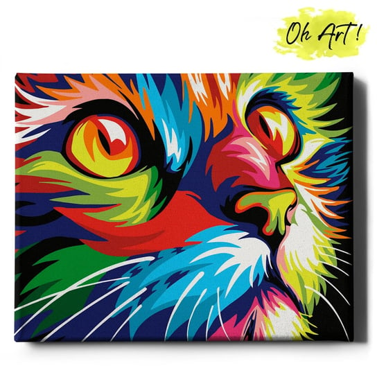 Obraz Malowanie Po Numerach 40X50 Cm / Kolorowy Kot / Oh Art Oh Art!