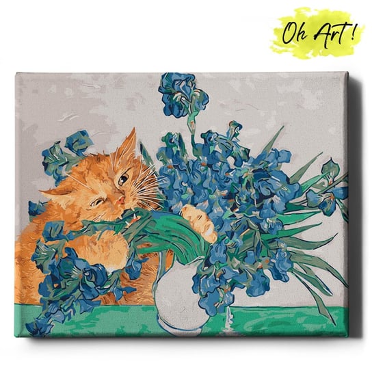 Obraz Malowanie Po Numerach 40X50 cm / Kot I Kwiaty / Oh Art! Oh Art!