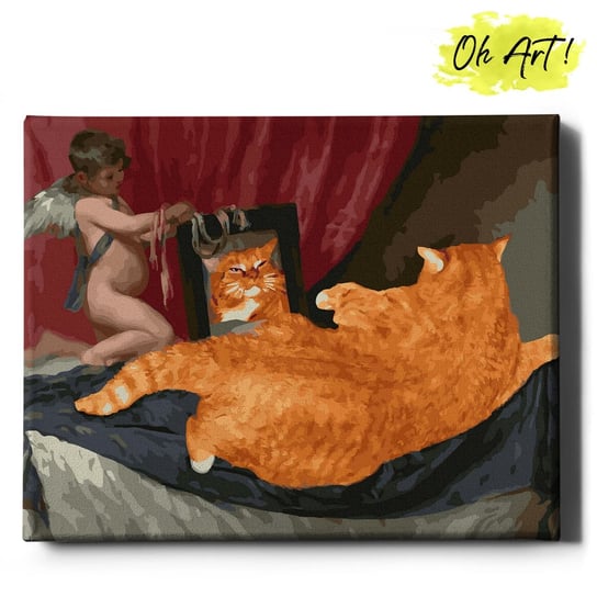 Obraz Malowanie Po Numerach 40X50 cm / Kot I Lusterko / Oh Art! Oh Art!