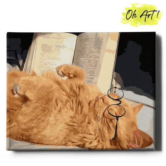 Obraz Malowanie Po Numerach 40X50 Cm / Kot Z Książką / Oh Art Oh Art!