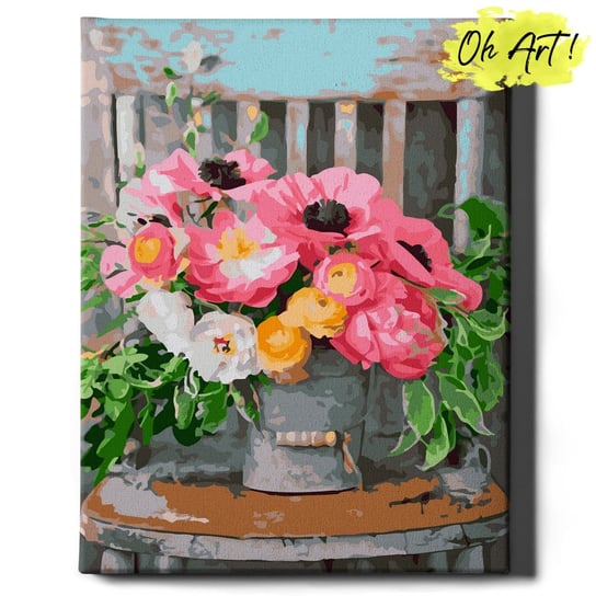 Obraz Malowanie Po Numerach 40X50 Cm / Kwiaty Na Krześle / Oh Art! Oh Art!