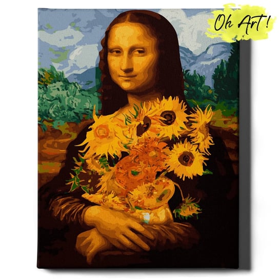Obraz Malowanie Po Numerach 40X50 cm / Mona Lisa I Kwiaty / Oh Art! Oh Art!