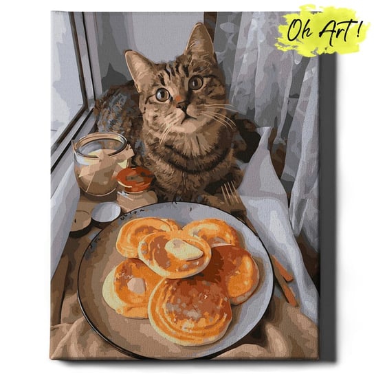 Obraz Malowanie Po Numerach 40X50 Cm / Śniadanie Dla Kota / Oh Art Oh Art!