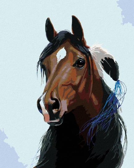 Obraz malowanie po numerach gniady koń z piórem w grzywie Northern Promotions 40x50 Inna marka