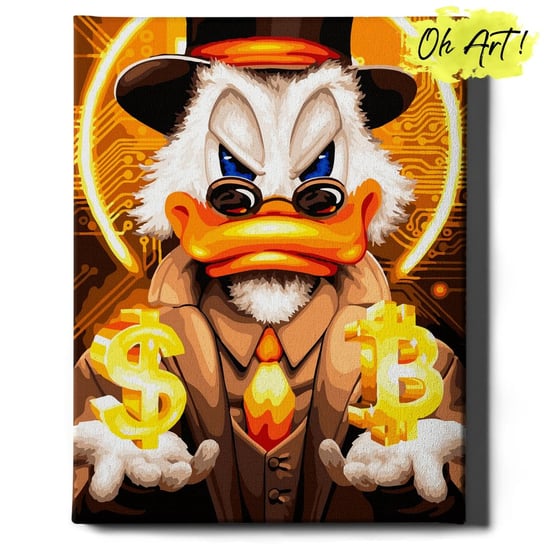 Obraz Malowanie po numerach NA RAMIE, 40x50, Bitcoin Mr Duck | Oh Art! Oh Art!