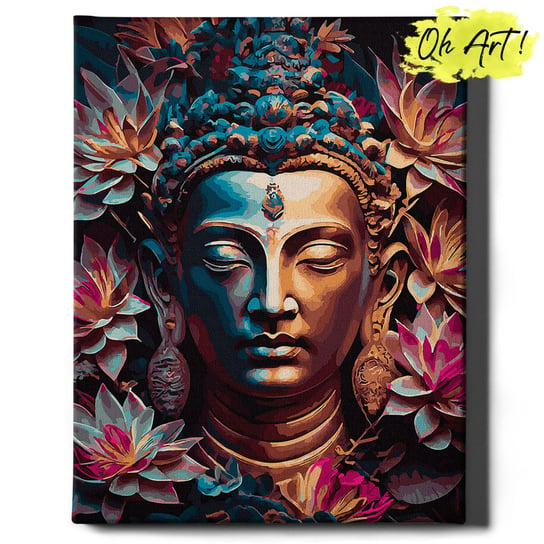 Obraz Malowanie po numerach NA RAMIE, 40x50 cm | Buddha w kwiatach | Oh Art! Oh Art!