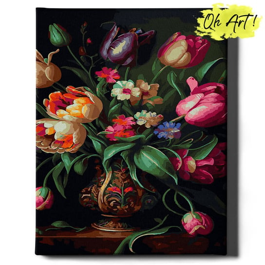Obraz Malowanie po numerach NA RAMIE, 40x50 cm | Bukiet świeżych tulipanów | Oh Art! Oh Art!