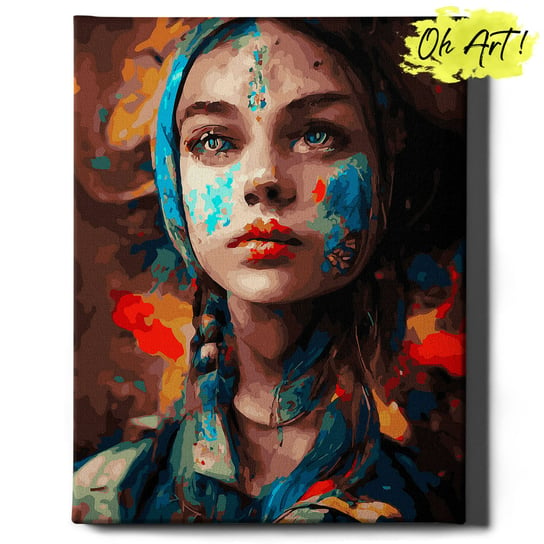 Obraz Malowanie po numerach NA RAMIE, 40x50 cm | Dziewczyna w farbach | Oh Art! Oh Art!