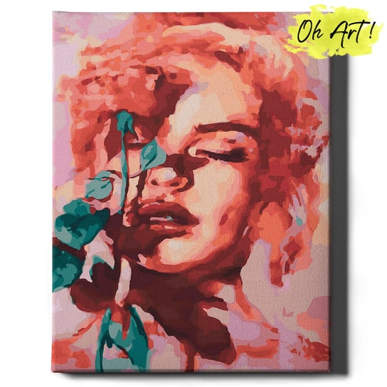 Obraz Malowanie po numerach NA RAMIE, 40x50 cm | Kobieta z różą | Oh Art! Oh Art!