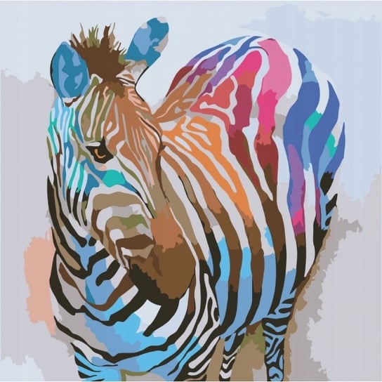OBRAZ MALOWANIE PO NUMERACH PREZENT Zebra Pop-art Ideyka