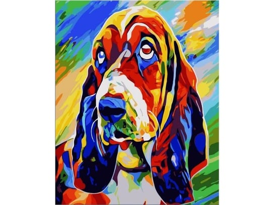 Obraz Malowanie Po Numerach Rama 40X50Cm Basset Hound - Pies W Kolorze Zabawkowy Zawrót Głowy