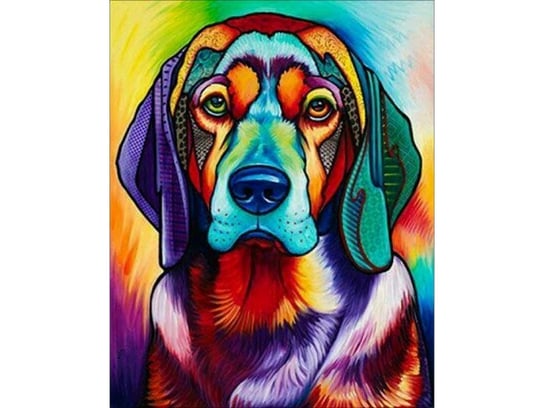 Obraz Malowanie Po Numerach Rama 40X50Cm Pies W Kolorze Zabawkowy Zawrót Głowy