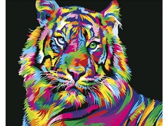 Obraz Malowanie Po Numerach Rama 50X40Cm Tygrys W Kolorze Zabawkowy Zawrót Głowy