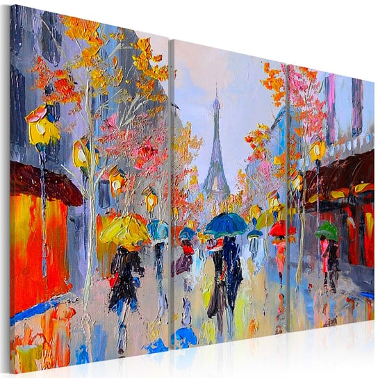 Obraz malowany - Deszczowy Paryż 120x80 kolorowy ARTGEIST