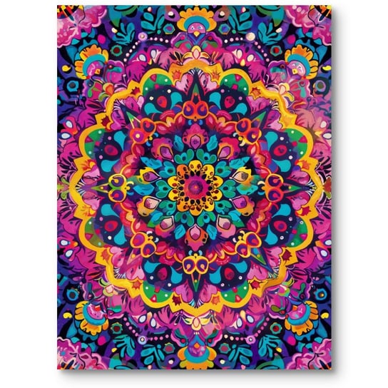 Obraz mandala abstrakcyjna do salonu fioletowo-niebieska 40x50 cm MieszkoMieszko