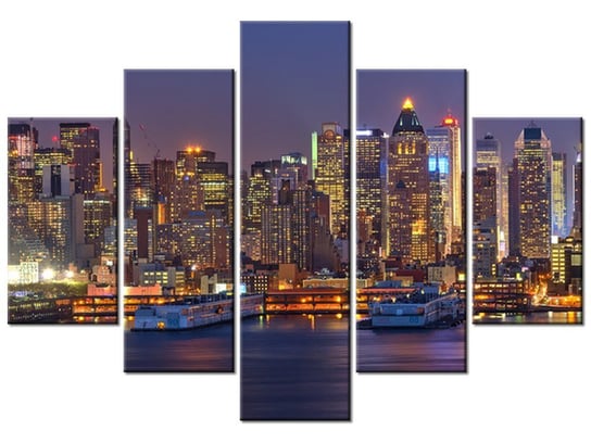 Obraz Manhattan at night, 5 elementów, 150x105 cm Oobrazy