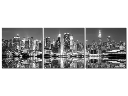 Obraz, Manhattan nocą, 3 elementy, 120x40 cm Oobrazy