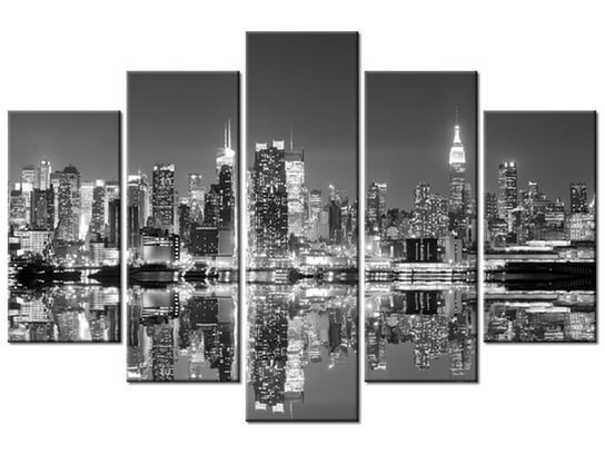 Obraz, Manhattan nocą, 5 elementów, 150x100 cm Oobrazy