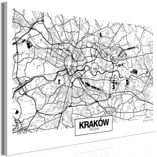 Obraz - Mapa miasta: Kraków (1-częściowy) szeroki ARTGEIST