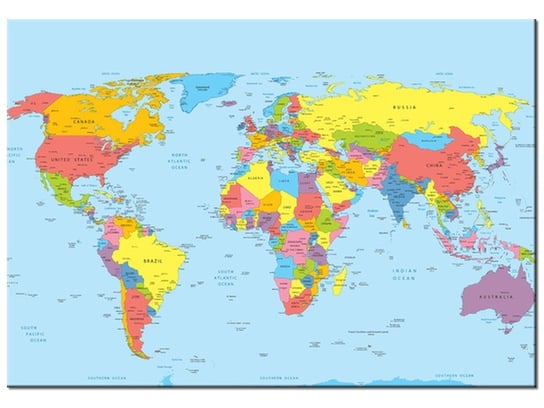 Obraz, Mapa świata, 100x70 cm Oobrazy