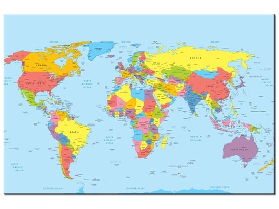 Obraz, Mapa świata, 120x80 cm Oobrazy