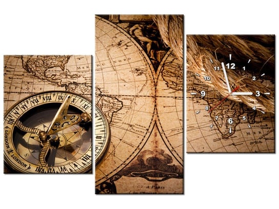 Obraz, Mapa świata, 3 elementów, 90x60 cm Oobrazy