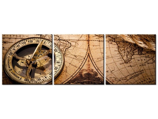 Obraz, Mapa świata, 3 elementy, 90x30 cm Oobrazy