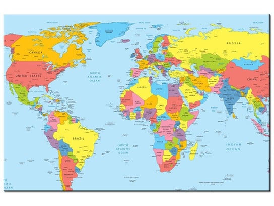 Obraz Mapa świata, 30x20 cm Oobrazy