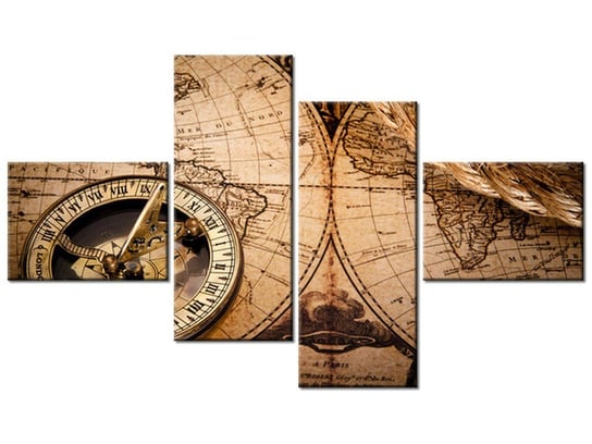 Obraz Mapa świata, 4 elementy, 140x80 cm Oobrazy