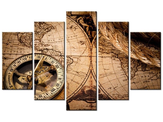 Obraz Mapa świata, 5 elementów, 100x63 cm Oobrazy