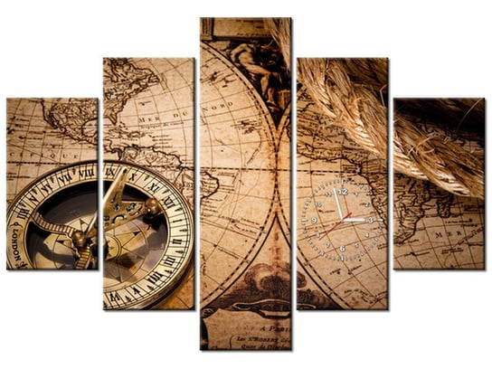 Obraz, Mapa świata, 5 elementów, 150x105 cm Oobrazy