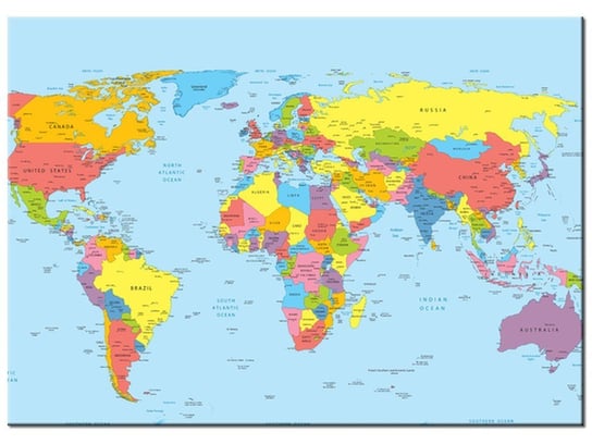 Obraz, Mapa świata, 70x50 cm Oobrazy