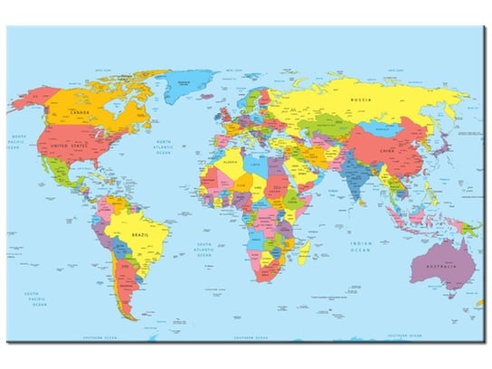 Obraz, Mapa świata, 90x60 cm Oobrazy