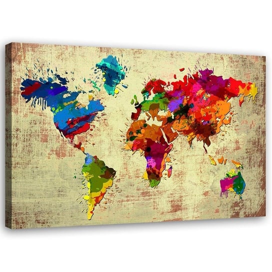 Obraz, Mapa świata w kolorze - 120x80 Inna marka