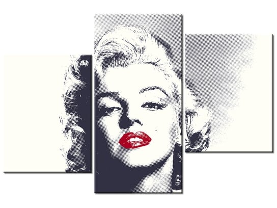 Obraz Marilyn Monroe z czerwonymi ustami, 3 elementy, 90x60 cm Oobrazy