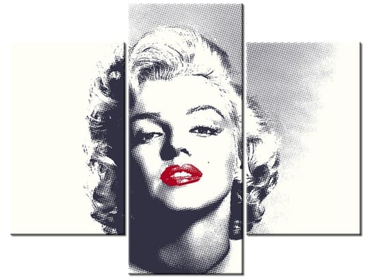 Obraz Marilyn Monroe z czerwonymi ustami, 3 elementy, 90x70 cm Oobrazy