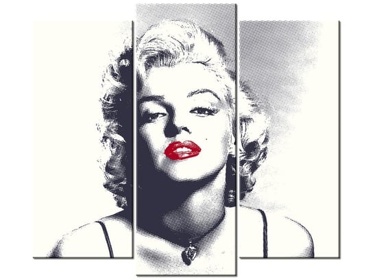 Obraz Marilyn Monroe z czerwonymi ustami, 3 elementy, 90x80 cm Oobrazy